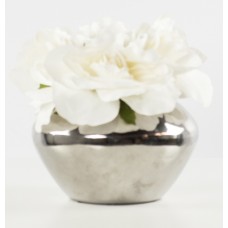 White Flower Silver Pot (FL20)